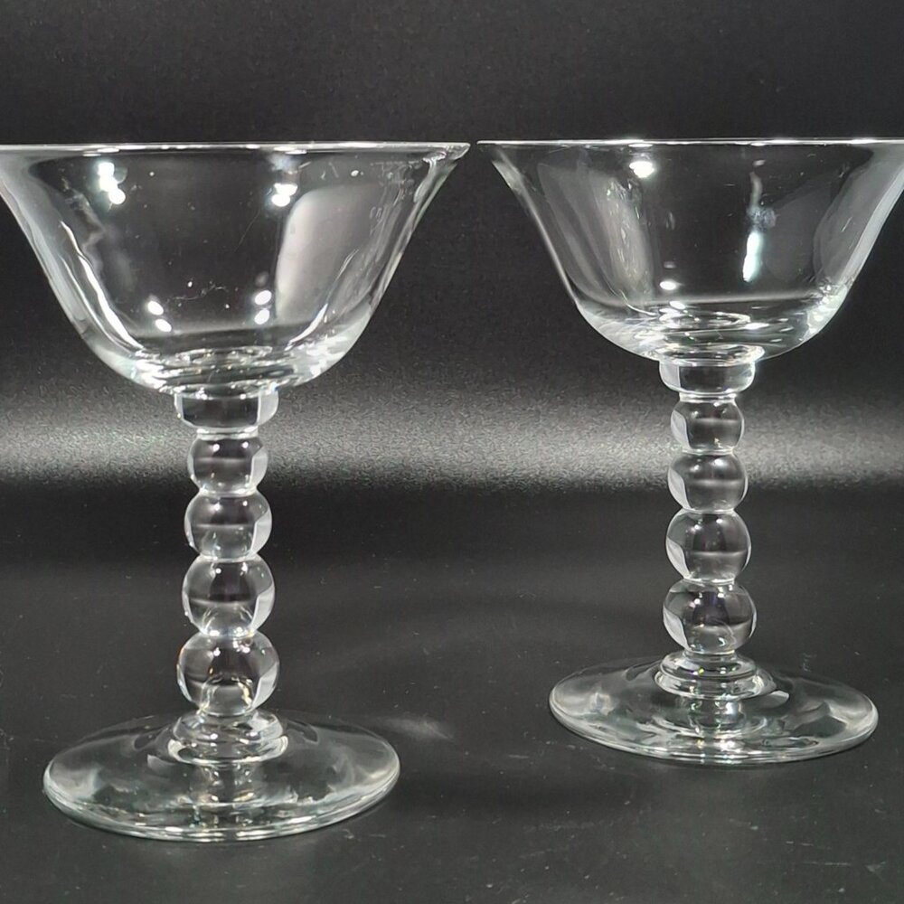 Candlewick Imperial Vintage Cocktail Champagne Goblets Bubble Stemware 2 pcs